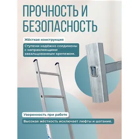 лестница односекционная алюминиевая alumet 1х9